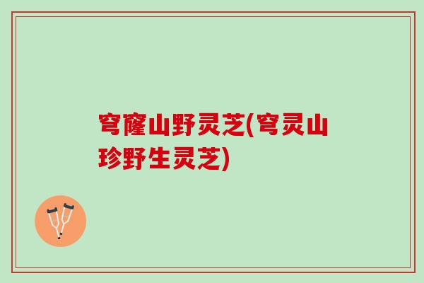 穹窿山野灵芝(穹灵山珍野生灵芝)