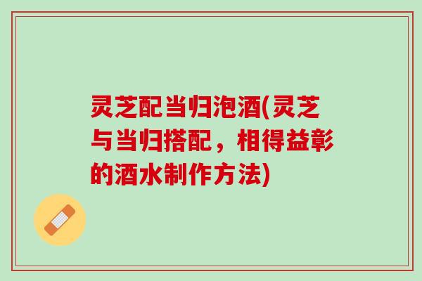 灵芝配当归泡酒(灵芝与当归搭配，相得益彰的酒水制作方法)