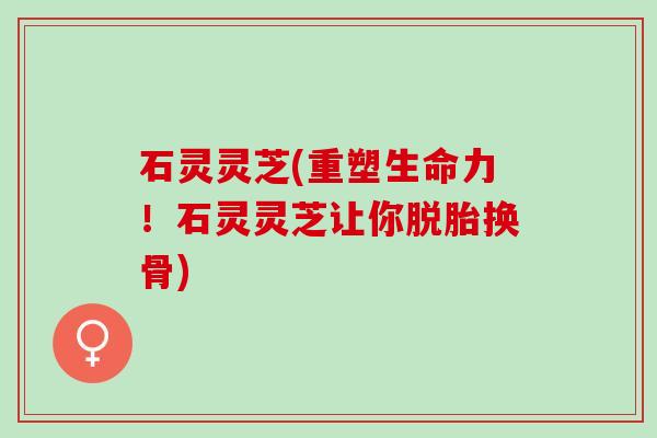 石灵灵芝(重塑生命力！石灵灵芝让你脱胎换骨)