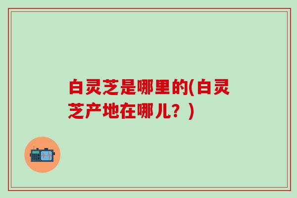 白灵芝是哪里的(白灵芝产地在哪儿？)