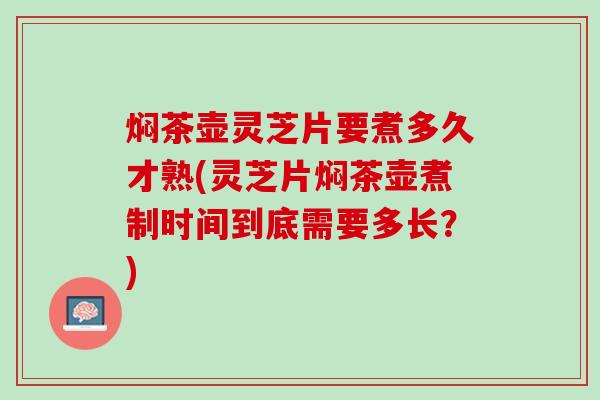 焖茶壶灵芝片要煮多久才熟(灵芝片焖茶壶煮制时间到底需要多长？)