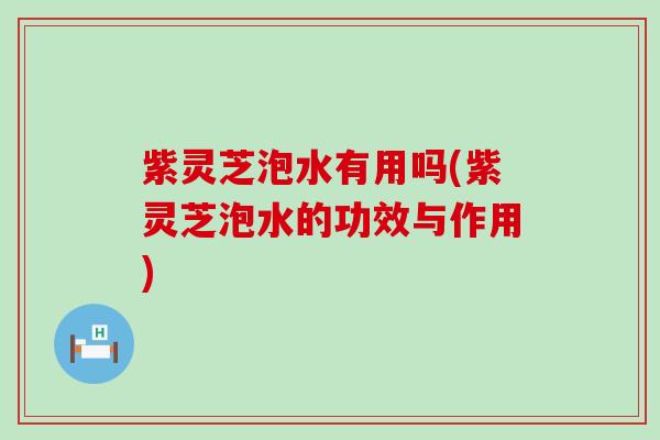 紫灵芝泡水有用吗(紫灵芝泡水的功效与作用)