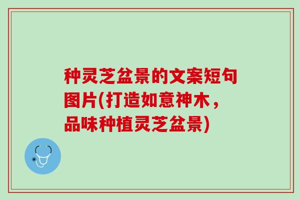 种灵芝盆景的文案短句图片(打造如意神木,品味种植灵芝盆景) 种灵芝盆景的文案短句图片(打造如意神木,品味种植灵芝盆景)