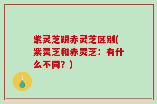 紫灵芝跟赤灵芝区别(紫灵芝和赤灵芝：有什么不同？)