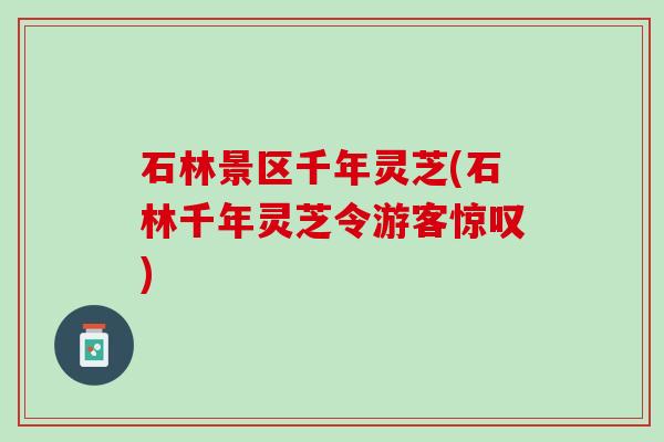 石林景区千年灵芝(石林千年灵芝令游客惊叹)