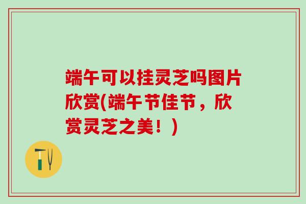 端午可以挂灵芝吗图片欣赏(端午节佳节，欣赏灵芝之美！)