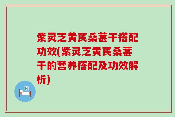 紫灵芝黄芪桑葚干搭配功效(紫灵芝黄芪桑葚干的营养搭配及功效解析)