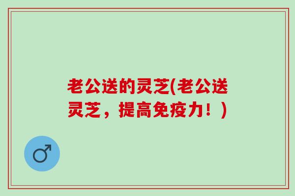 老公送的灵芝(老公送灵芝，提高免疫力！)