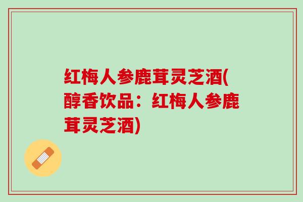 红梅人参鹿茸灵芝酒(醇香饮品：红梅人参鹿茸灵芝酒)