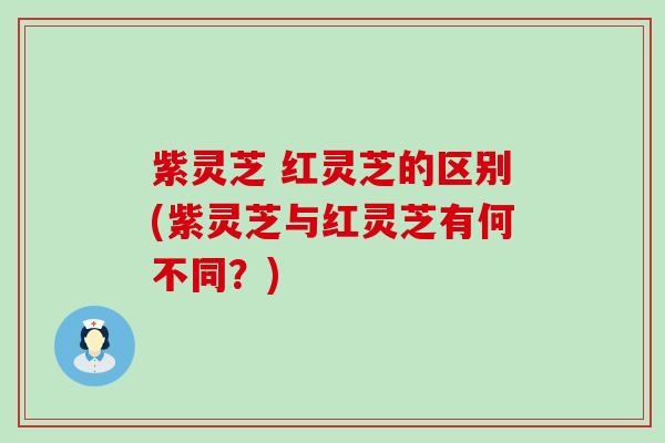 紫灵芝 红灵芝的区别(紫灵芝与红灵芝有何不同？)