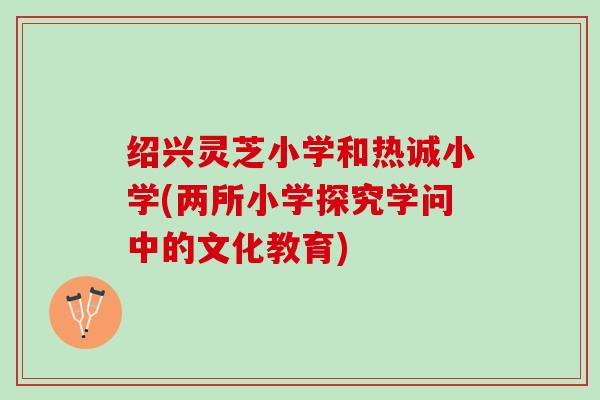 绍兴灵芝小学和热诚小学(两所小学探究学问中的文化教育)