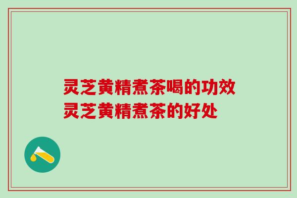 灵芝黄精煮茶喝的功效灵芝黄精煮茶的好处