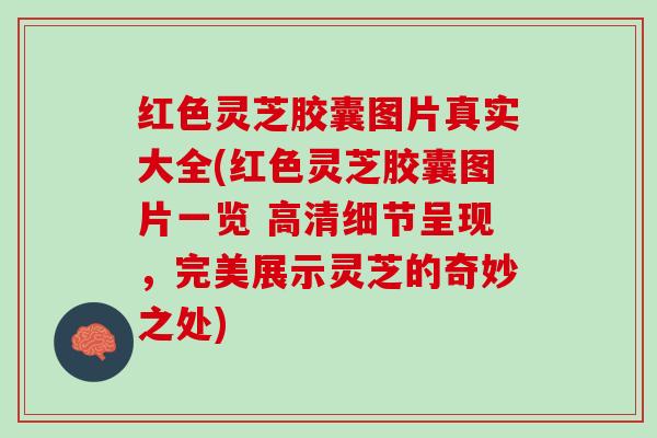 红色灵芝胶囊图片真实大全(红色灵芝胶囊图片一览 高清细节呈现，完美展示灵芝的奇妙之处)