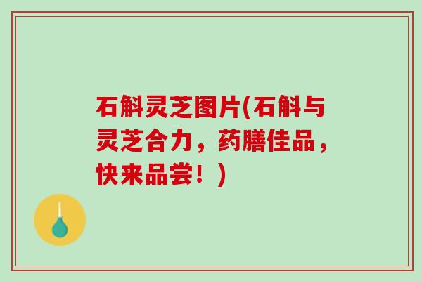 石斛灵芝图片(石斛与灵芝合力，药膳佳品，快来品尝！)