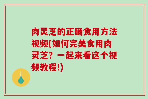 肉灵芝的正确食用方法视频(如何完美食用肉灵芝?一起来看这个视频教程!) 肉灵芝的正确食用方法视频(如何完美食用肉灵芝?一起来看这个视频教程!)