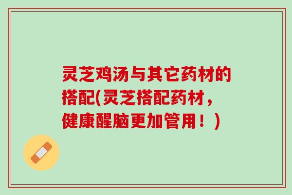 灵芝鸡汤与其它药材的搭配(灵芝搭配药材，健康醒脑更加管用！)