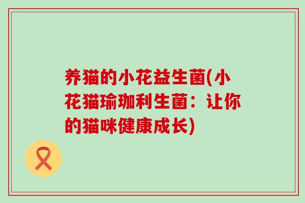 养猫的小花益生菌(小花猫瑜珈利生菌：让你的猫咪健康成长)