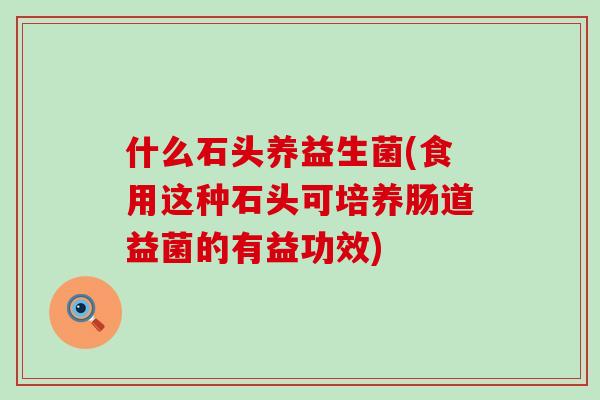 什么石头养益生菌(食用这种石头可培养肠道益菌的有益功效)
