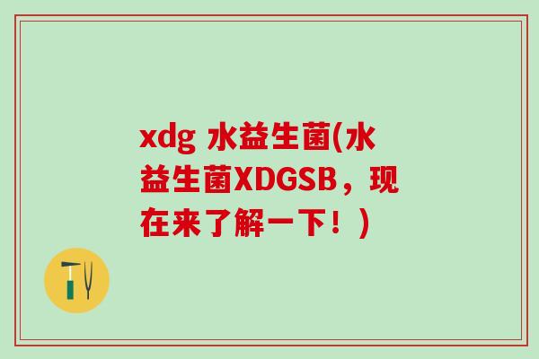 xdg 水益生菌(水益生菌XDGSB，现在来了解一下！)