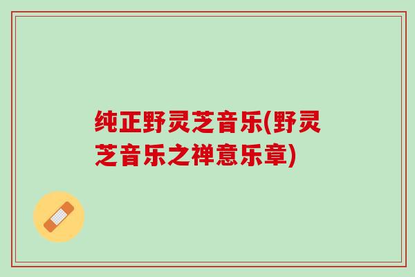 纯正野灵芝音乐(野灵芝音乐之禅意乐章)