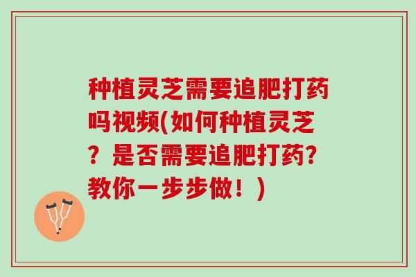 种植灵芝需要追肥打药吗视频(如何种植灵芝？是否需要追肥打药？教你一步步做！)