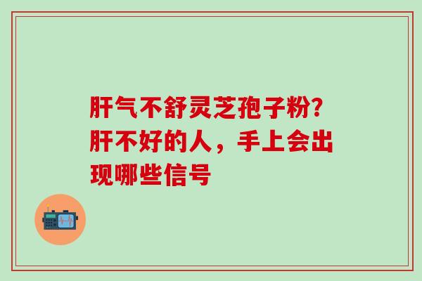 肝气不舒灵芝孢子粉？肝不好的人，手上会出现哪些信号