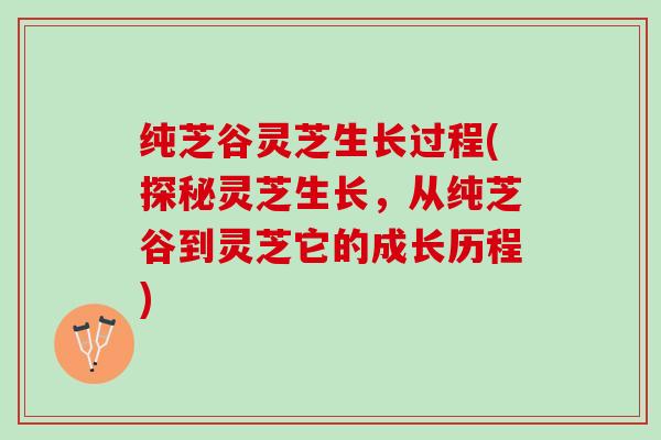 纯芝谷灵芝生长过程(探秘灵芝生长，从纯芝谷到灵芝它的成长历程)
