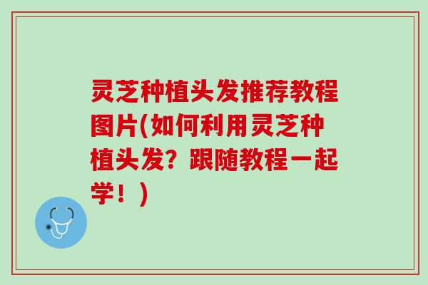 灵芝种植头发推荐教程图片(如何利用灵芝种植头发？跟随教程一起学！)