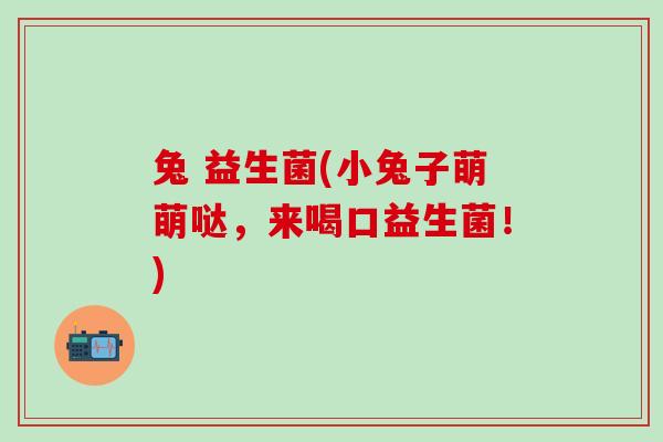兔 益生菌(小兔子萌萌哒，来喝口益生菌！)