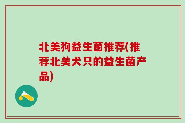 北美狗益生菌推荐(推荐北美犬只的益生菌产品)