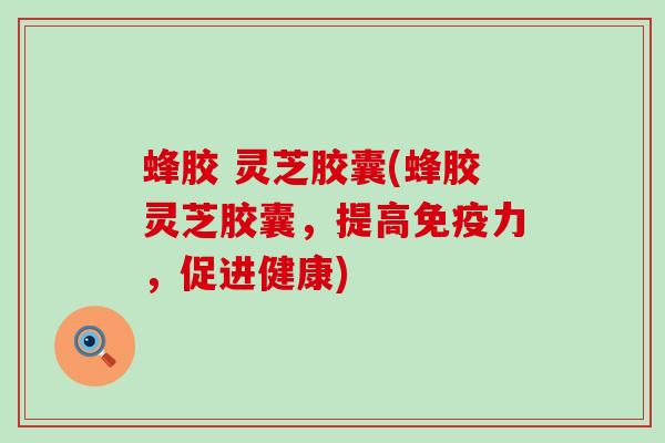 蜂胶 灵芝胶囊(蜂胶灵芝胶囊，提高免疫力，促进健康)
