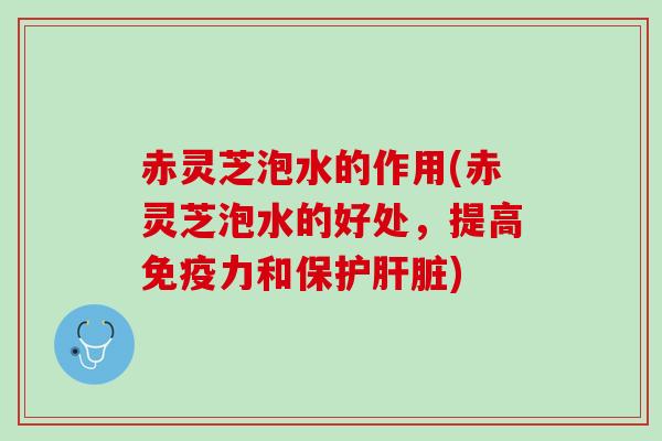 赤灵芝泡水的作用(赤灵芝泡水的好处，提高免疫力和保护肝脏)