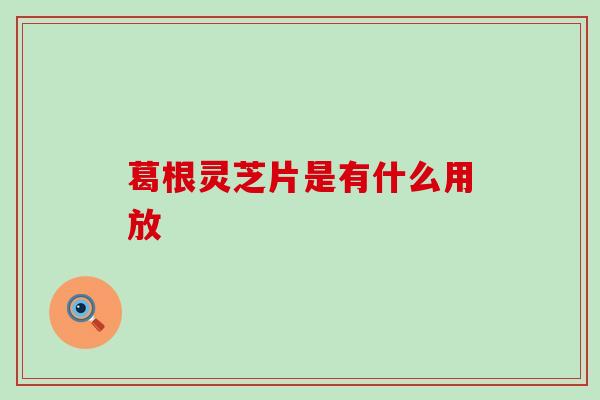 葛根灵芝片是有什么用放