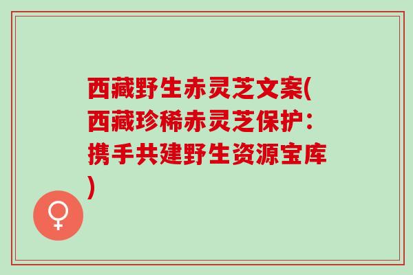 西藏野生赤灵芝文案(西藏珍稀赤灵芝保护：携手共建野生资源宝库)