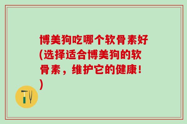 博美狗吃哪个软骨素好(选择适合博美狗的软骨素，维护它的健康！)