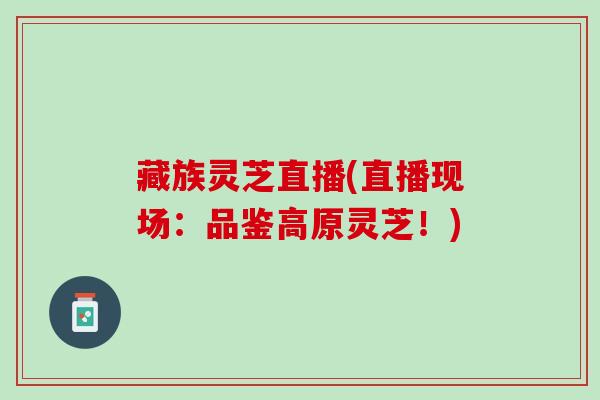 藏族灵芝直播(直播现场:品鉴高原灵芝!) 藏族灵芝直播(直播现场:品鉴高原灵芝!)