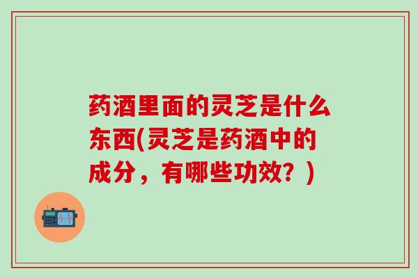 药酒里面的灵芝是什么东西(灵芝是药酒中的成分,有哪些功效?) 药酒里面的灵芝是什么东西(灵芝是药酒中的成分,有哪些功效?)