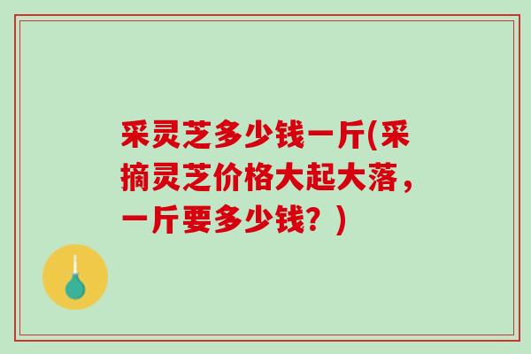 采灵芝多少钱一斤(采摘灵芝价格大起大落，一斤要多少钱？)