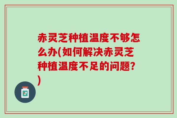 赤灵芝种植温度不够怎么办(如何解决赤灵芝种植温度不足的问题？)