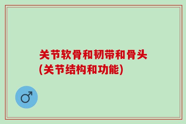 关节软骨和韧带和骨头(关节结构和功能)