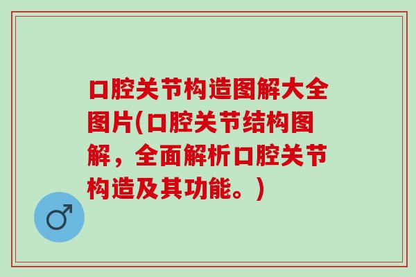 口腔关节构造图解大全图片(口腔关节结构图解，全面解析口腔关节构造及其功能。)