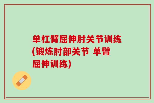 单杠臂屈伸肘关节训练(锻炼肘部关节 单臂屈伸训练) 单杠臂屈伸肘关节训练(锻炼肘部关节 单臂屈伸训练)
