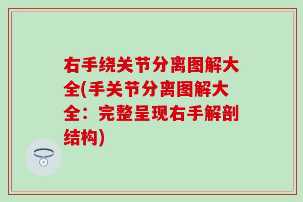 右手绕关节分离图解大全(手关节分离图解大全：完整呈现右手解剖结构)