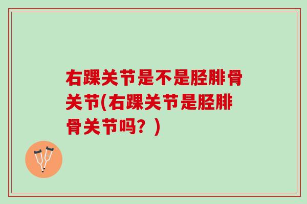 右踝关节是不是胫腓骨关节(右踝关节是胫腓骨关节吗？)