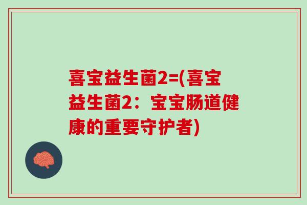 喜宝益生菌2=(喜宝益生菌2：宝宝肠道健康的重要守护者)