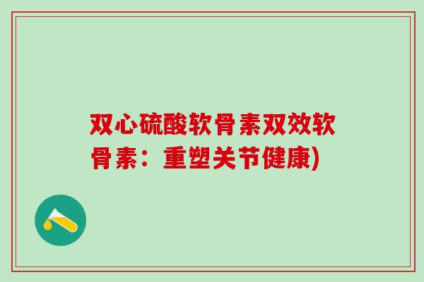 双心硫酸软骨素双效软骨素：重塑关节健康)