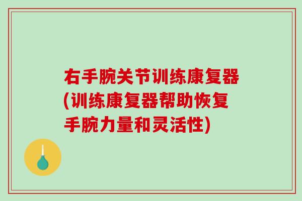右手腕关节训练康复器(训练康复器帮助恢复手腕力量和灵活性)