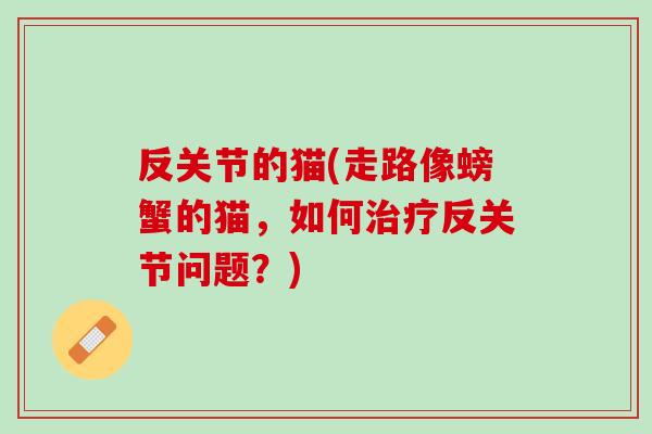 反关节的猫(走路像螃蟹的猫，如何治疗反关节问题？)