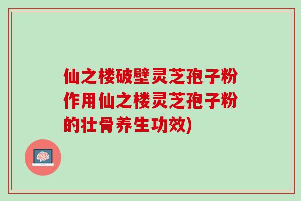 仙之楼破壁灵芝孢子粉作用仙之楼灵芝孢子粉的壮骨养生功效)