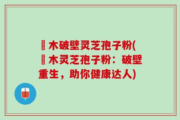 塅木破壁灵芝孢子粉(塅木灵芝孢子粉：破壁重生，助你健康达人)